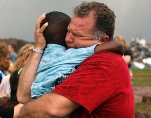 tornado aftermath hug photo